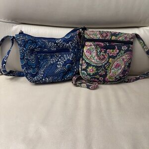 Lot of 2 Vera Bradley Paisley Small Crossbody Bags Retired Pattern